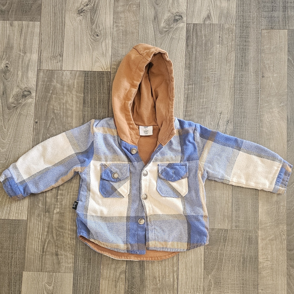 Olive + Scout Plaid Hooded Jacket